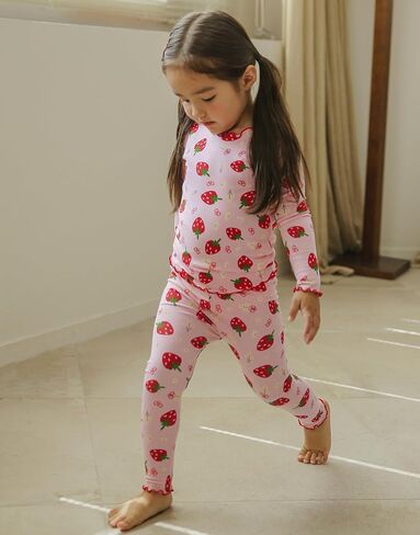 بيجامة VAENAIT BABY للأطفال الصغار من الفسكوز من ملابس نوم من الخيزران مطبوع عليها زهور وحيوانات رياضية للأولاد والبنات، 6M-12Y in Kuwait