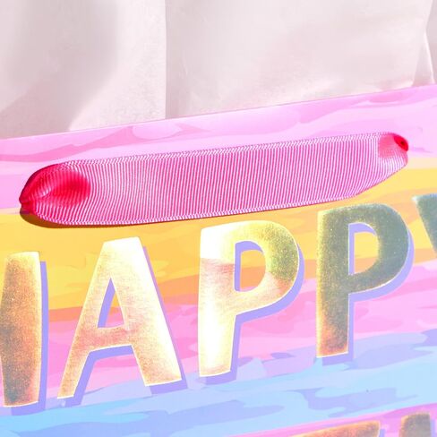 SUNCOLOR 13" Large Birthday Gift Bag with Tissue Paper&Greeting Card-For Kids,Moms,Girls' Birthday in Saudi Arabia
