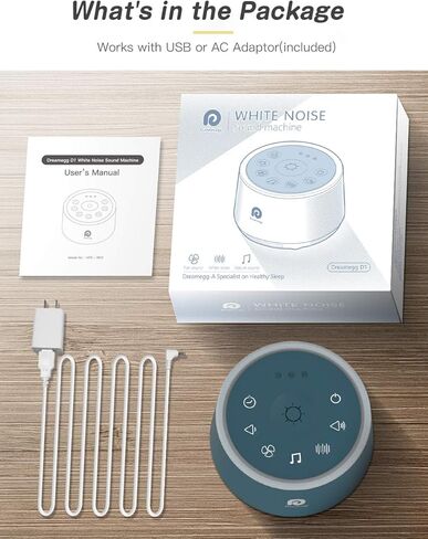 آلة صوت الأطفال من دريم إيج مع مصباح غرفة الأطفال، 25 صوتًا مهدئًا، ساعة منبه، ضوء ليلي خافت، آلة ضوضاء بيضاء لآلة صوت النوم، هدايا استحمام الطفل يجب اقتناؤها، خشب in Kuwait