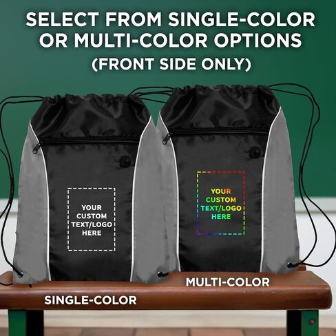 DISCOUNT PROMOS Two-Tone Drawstring Backpack Non-Woven - 10 pack - Customizable Text, Logo - Durable Sports Backpacks - Ideal for Sports, Travel, Gym & More - Blue in Saudi Arabia