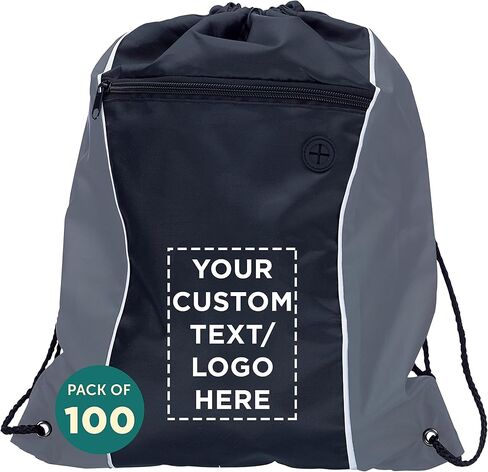DISCOUNT PROMOS Two-Tone Drawstring Backpack Non-Woven - 10 pack - Customizable Text, Logo - Durable Sports Backpacks - Ideal for Sports, Travel, Gym & More - Blue in Saudi Arabia