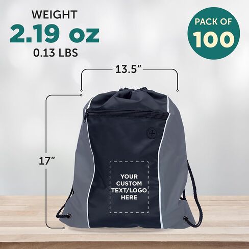 DISCOUNT PROMOS Two-Tone Drawstring Backpack Non-Woven - 10 pack - Customizable Text, Logo - Durable Sports Backpacks - Ideal for Sports, Travel, Gym & More - Blue in Saudi Arabia