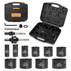 Hole Saw Kit Bi Metal with Case, General Purpose Size from 3/4'' to 2-1/2'', Hole Saw Set for Metal, Wood and Plastic, with Clean and Smooth Cutting Edge, Fast Chip Removal. in Saudi Arabia
