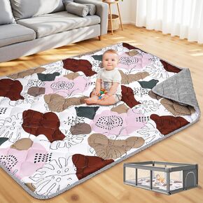 74x50 Playpen Mat for Baby Crawling: Large Baby Play Mat for Kids Infants, Toddler, Soft Non-Slip & Washable Baby Floor mat, Foldable Playmat for Indoor & Outdoor, Animals Pattern in Saudi Arabia