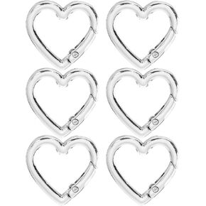 6 Pcs Gold Heart Shaped Key Ring, Heart Shaped Keychain Clip Gold Metal Key Ring for DIY Crafts Spring Snap Clasp Hook for Jewelry Making Handbag Accessories Bagpack Pursh in Kuwait