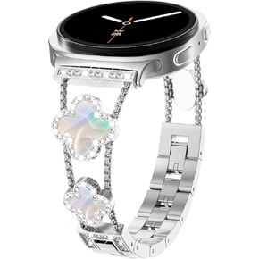 Wingle for Galaxy Watch 8/8 Classic Band 40/44/46mm Galaxy Watch 7 6 5 4 Fe Band 40mm 44mm Samsung Watch 5 Pro Bands 45mm ، Women Four Leaf Clover Bling Fands for Watch 6/4 Classic 47mm 47mm 42mm 46mm 46mm 46mm in Kuwait