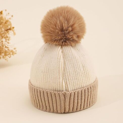 Cute Dog Baby Beanie Pompom Baby Boys Hat Infant Toddler Winter Knitted Beanies for Girls in Saudi Arabia
