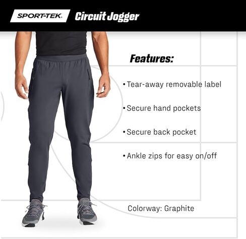 SPORT-TEK Unisex Circuit Jogger | Lightweight Joggers for Men & Women, Athletic Pants with Tapered Leg for The Gym in Saudi Arabia