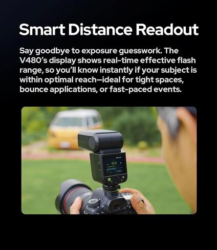 Godox V480 F GN50 TTL Camera Flash for Fujifilm, Built-in Touchscreen, 2.4G Wireless X System, Master/Slave Unit, 1.7s Recycle Time and 650 Full Power Flashes in Saudi Arabia