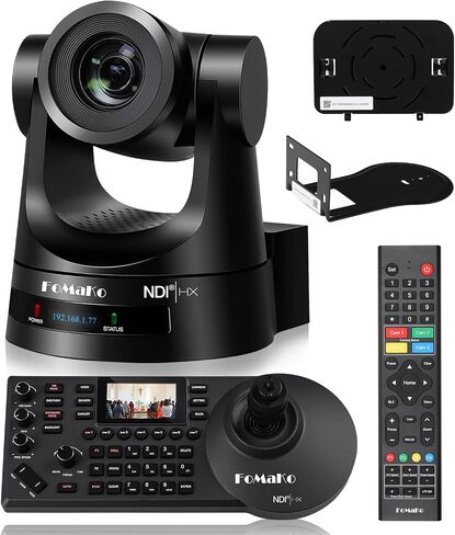 FoMaKo PTZ Camera 30x Optical Zoom HDMI AI Auto Tracking PoE 3G-SDI IP Live Streaming HDMI PTZ Camera for Church Worship Education Events vMix OBS Wirecast (FMK30SDI Pro Black) in Kuwait