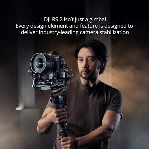 DJI RS 2 - مثبت جيمبال ثلاثي المحاور لكاميرات DSLR والكاميرات غير المرآة، نيكون، سوني، باناسونيك، كانون، فوجي، حمولة تم اختبارها 10 رطل، شاشة لمس كاملة الألوان 1.4 بوصة، هيكل من ألياف الكربون، أسود (متجدد) in Kuwait
