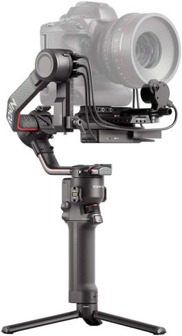 DJI RS 2 - مثبت جيمبال ثلاثي المحاور لكاميرات DSLR والكاميرات غير المرآة، نيكون، سوني، باناسونيك، كانون، فوجي، حمولة تم اختبارها 10 رطل، شاشة لمس كاملة الألوان 1.4 بوصة، هيكل من ألياف الكربون، أسود (متجدد) in Kuwait