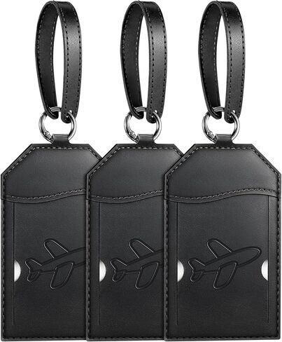 علامات الأمتعة Mayski لحقائب 3 علامات حقيبة حقيبة ، معتمدة من TSA ، مشبك معدني ، علامات حقيبة مع بطاقة هوية الاسم الأساسية ، Red Global in Kuwait