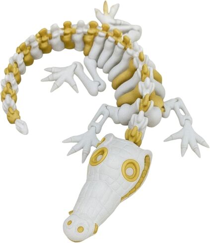 تمساح الهيكل العظمي-تمثال مفصلي-PLA الصديق للبيئة-لعبة فريدة من نوعها من الزواحف وتخفيف الإجهاد للشباب والكبار-مطبوعة ثلاثية الأبعاد في كندا in Kuwait