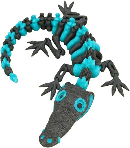 Skeleton Crocodile – Articulating Figurine – Eco-Friendly PLA – Unique Reptile Collectible & Stress Relief Toy for Teens & Adults – 3D Printed in Canada in Saudi Arabia