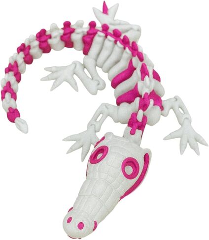Skeleton Crocodile – Articulating Figurine – Eco-Friendly PLA – Unique Reptile Collectible & Stress Relief Toy for Teens & Adults – 3D Printed in Canada in Saudi Arabia