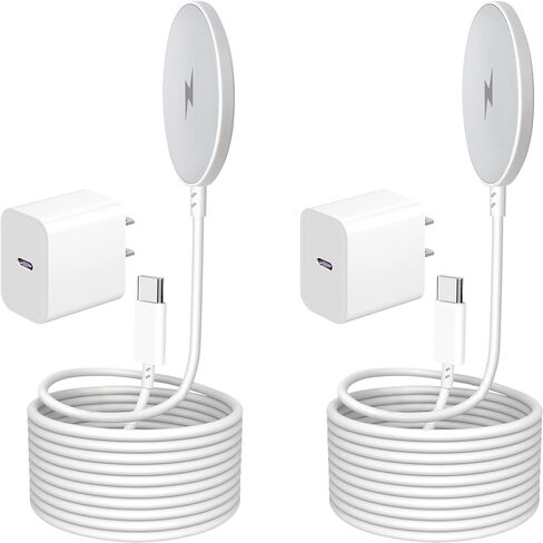Mag_Safe Magnetic Wireless Charger for iPhone 16 15, Fast Charging for Apple MagSafe Charger 15W 6ft Wireless Pad Cable & USB C Block Adapter for iPhone 16/16 Pro/Pro Max/15/14/13/12/Plus/16Pro 2Pack in Saudi Arabia
