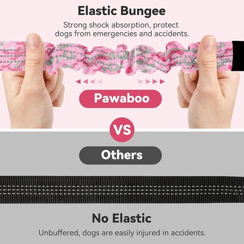 Pawaboo Dog Seat Belt for Car, Pet Car Seatbelt Headrest with Dual Leash, 360° No Tangle Dogs Cars Tethers for 2 Dogs with Shockproof Elastic Bungee, Adjustable Dog Cars Harness with Reflective Strips in Saudi Arabia