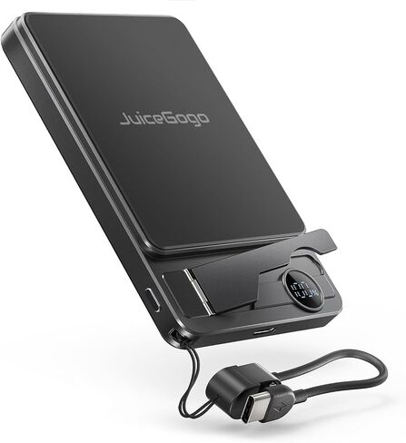 بنك الطاقة المغناطيسي لـ iPhone ، 10000 مللي أمبير في الساعة لحزمة بطارية Magsafe ، بنك Portable Charger Power مع تقنية Qi2 Fast Fast ، STAND ، LED ، 22.5W PD لـ iPhone 16،15،14،13 ، 12 ، (أسود) in Saudi Arabia