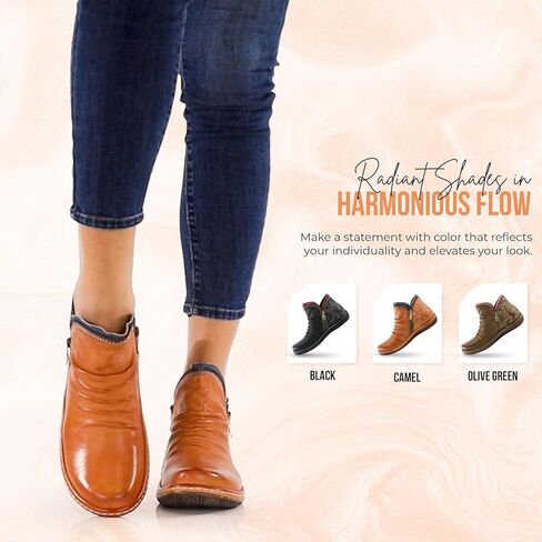 SPRING STEP L'Artiste Chesapeake Women's Floral Bootie - أزهار مطلية ، جلد مصقول ، نمط بوهيمي in Kuwait