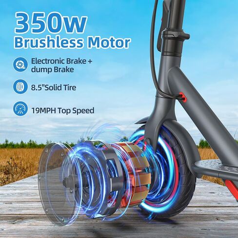 Electric Scooter Adults, Max 16 Mph & 10-15 Miles Range E-Scooter, Commuting Sport Scooter with APP Control, Powerful 350W 8.5" Solid Tires Foldable Electric Scooters (JS01-16mph-S) in Saudi Arabia