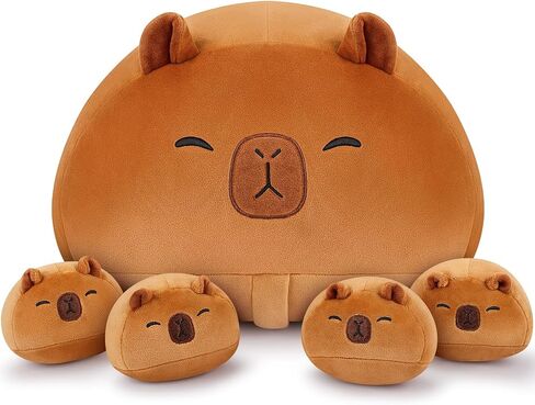 5 PCS Axolotl Cat Plush Stuffed Animal Family-19" Soft Axolotl Cat Plush, Large Mommy Plushies with 4 Baby Kittens Plushies for Kids, Kawaii Plushie Toy Christmas Birthday Gifts for Kids Boys Girls in Kuwait