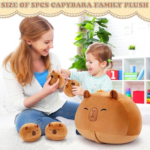 5 PCS Axolotl Cat Plush Stuffed Animal Family-19" Soft Axolotl Cat Plush, Large Mommy Plushies with 4 Baby Kittens Plushies for Kids, Kawaii Plushie Toy Christmas Birthday Gifts for Kids Boys Girls in Kuwait
