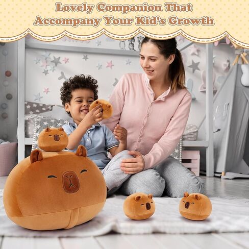5 PCS Axolotl Cat Plush Stuffed Animal Family-19" Soft Axolotl Cat Plush, Large Mommy Plushies with 4 Baby Kittens Plushies for Kids, Kawaii Plushie Toy Christmas Birthday Gifts for Kids Boys Girls in Kuwait
