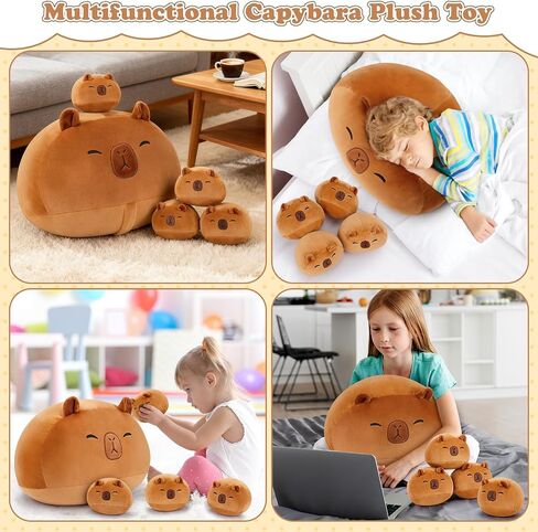 5 PCS Axolotl Cat Plush Stuffed Animal Family-19" Soft Axolotl Cat Plush, Large Mommy Plushies with 4 Baby Kittens Plushies for Kids, Kawaii Plushie Toy Christmas Birthday Gifts for Kids Boys Girls in Kuwait