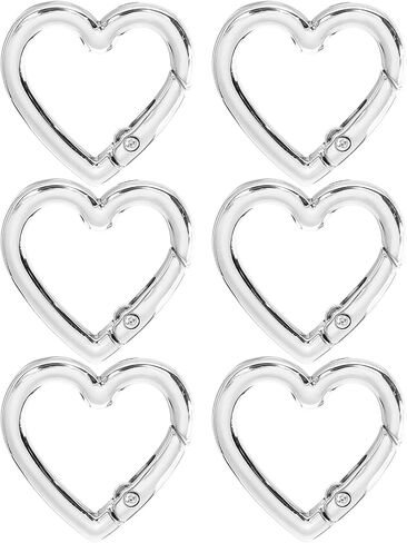 6 Pcs Gold Heart Shaped Key Ring, Heart Shaped Keychain Clip Gold Metal Key Ring for DIY Crafts Spring Snap Clasp Hook for Jewelry Making Handbag Accessories Bagpack Pursh in Saudi Arabia