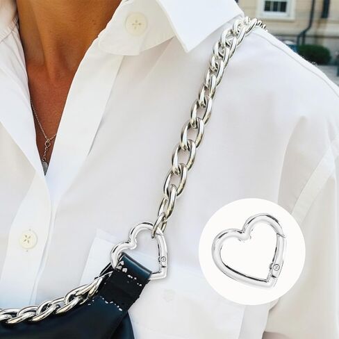 6 Pcs Gold Heart Shaped Key Ring, Heart Shaped Keychain Clip Gold Metal Key Ring for DIY Crafts Spring Snap Clasp Hook for Jewelry Making Handbag Accessories Bagpack Pursh in Saudi Arabia