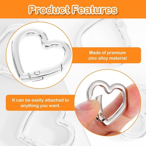 6 Pcs Gold Heart Shaped Key Ring, Heart Shaped Keychain Clip Gold Metal Key Ring for DIY Crafts Spring Snap Clasp Hook for Jewelry Making Handbag Accessories Bagpack Pursh in Saudi Arabia