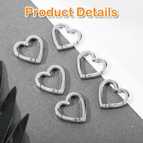 6 Pcs Gold Heart Shaped Key Ring, Heart Shaped Keychain Clip Gold Metal Key Ring for DIY Crafts Spring Snap Clasp Hook for Jewelry Making Handbag Accessories Bagpack Pursh in Saudi Arabia