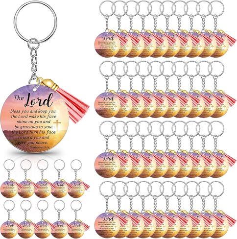 Father's Day Keychains Gifts Bulk for Church Christian Bible Verse Religious Acrylic Keychains for Women Men in Saudi Arabia