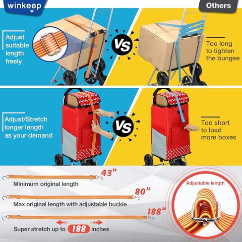 Shopping Cart, Super Loading Grocery Trolley, 220 lbs Capacity, Foldable Cart with Extra Large Black Shopping Bag Portable Grocery Utility Cart With Adjustable Bungee Cord in Kuwait