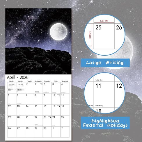 2026 Wall Calendar,Calendar 2026, July 2025 - December 2026, Wall Calendar Fluffy Kittens, 12" x 24" Opened,Full Page Months Thick & Sturdy Paper for Gift Perfect Calendar Organizing & Planning in Kuwait