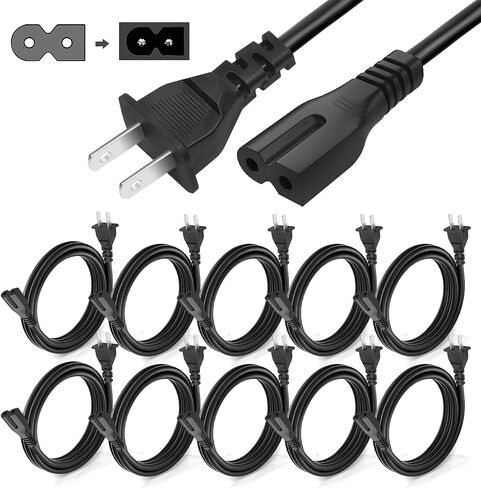 Polarized Power Cord, 2 Prong C Power Cable, Compatible with Vizio D, E, M Series HDTV TV, Vizio Sound Bar, TV Power Cord Replacement. (6-Feet) in Saudi Arabia