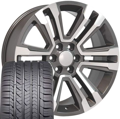 عجلات OE CV44 22 بوصة حافة تناسب Yukon Denali Style 6x139.7 22x9 Gunmetal Machined - Hollander 5822 (1) in Kuwait
