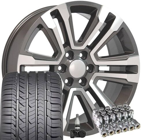 عجلات OE CV44 22 بوصة حافة تناسب Yukon Denali Style 6x139.7 22x9 Gunmetal Machined - Hollander 5822 (1) in Kuwait