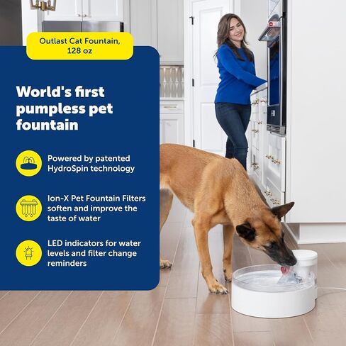 Petsafe تفتح النافورة ماء القط 60 أوقية/1.7 لتر - موزع المياه الداخلية للقطط ، غسالة الصحون آمنة وسهلة التجميع والتنظيف ، مرشح المياه in Kuwait