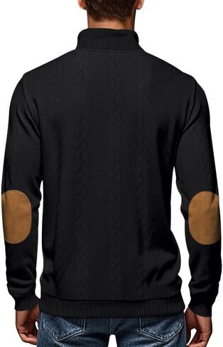 Men's Colorblock Pullover Sweaters Long Sleeve Stand Collar Quarter Button Knitted Sweatshirts Quilted Sweatshirt in Kuwait
