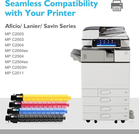 MP C2003 C2503 Toner Cartridge High Liend Replace for Ricoh C2003 C2503 841918 841921 841920 841919 for Lanier Savin MP C2503 C2003 C2004 C2504 (4 Pack ، Black Cyan Magenta Yellow) in Kuwait