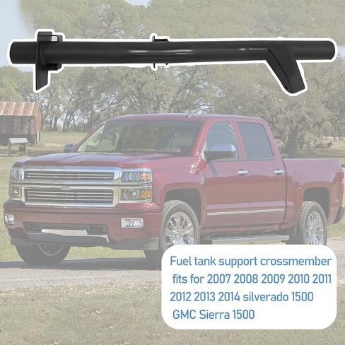 Front & Rear Fuel Tank Support Crossmember & Shock Mount & Spare Tire Bracket Set Fit for 2007-2014 Silverado 1500 GMC Sierra 1500 Regular Cab,Black Support Crossbeam in Saudi Arabia