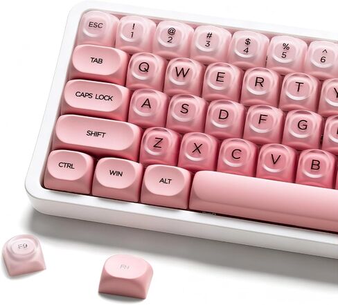 132 Keys PBT Keycaps ، jelly keycaps cute chem creamy key caps profile moa for 61/68/84/87/98/100 Cherry Gateron MX mechanical boards ، Blue in Kuwait