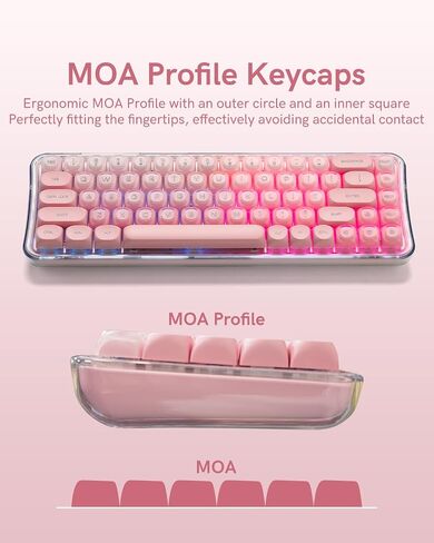 132 Keys PBT Keycaps ، jelly keycaps cute chem creamy key caps profile moa for 61/68/84/87/98/100 Cherry Gateron MX mechanical boards ، Blue in Kuwait