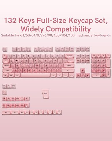 132 Keys PBT Keycaps ، jelly keycaps cute chem creamy key caps profile moa for 61/68/84/87/98/100 Cherry Gateron MX mechanical boards ، Blue in Kuwait
