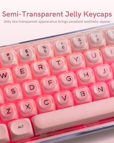 132 Keys PBT Keycaps ، jelly keycaps cute chem creamy key caps profile moa for 61/68/84/87/98/100 Cherry Gateron MX mechanical boards ، Blue in Kuwait