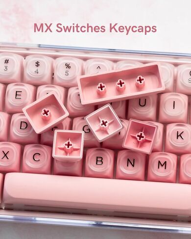 132 Keys PBT Keycaps ، jelly keycaps cute chem creamy key caps profile moa for 61/68/84/87/98/100 Cherry Gateron MX mechanical boards ، Blue in Kuwait