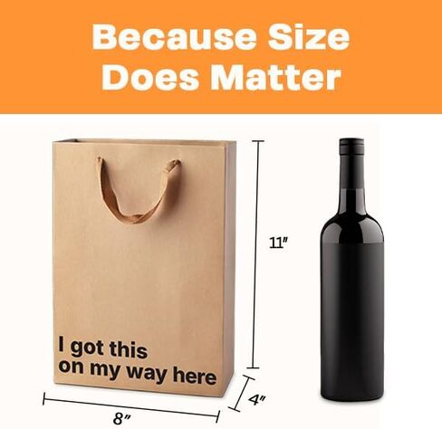 MilkToast Brands Funny Gift Bag 11 x 8 x 4 inch – Brown Kraft Paper Bag with 'I tried' Print – Gag Gift Wrap for Birthdays, Holidays, Office Parties – Party Gift Wrap for Mother's Day, Father's Day in Kuwait