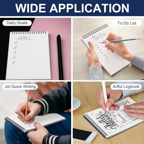 6 PCS DOT GRID Notebook 8.3'x 5.8 '' Top Spiral Notebook A5 size bullet paper paper dot dot journal 140 pages spiral sports for رسم رسم مكتب كتابة المكتب المدرسي (الأسود) in Saudi Arabia